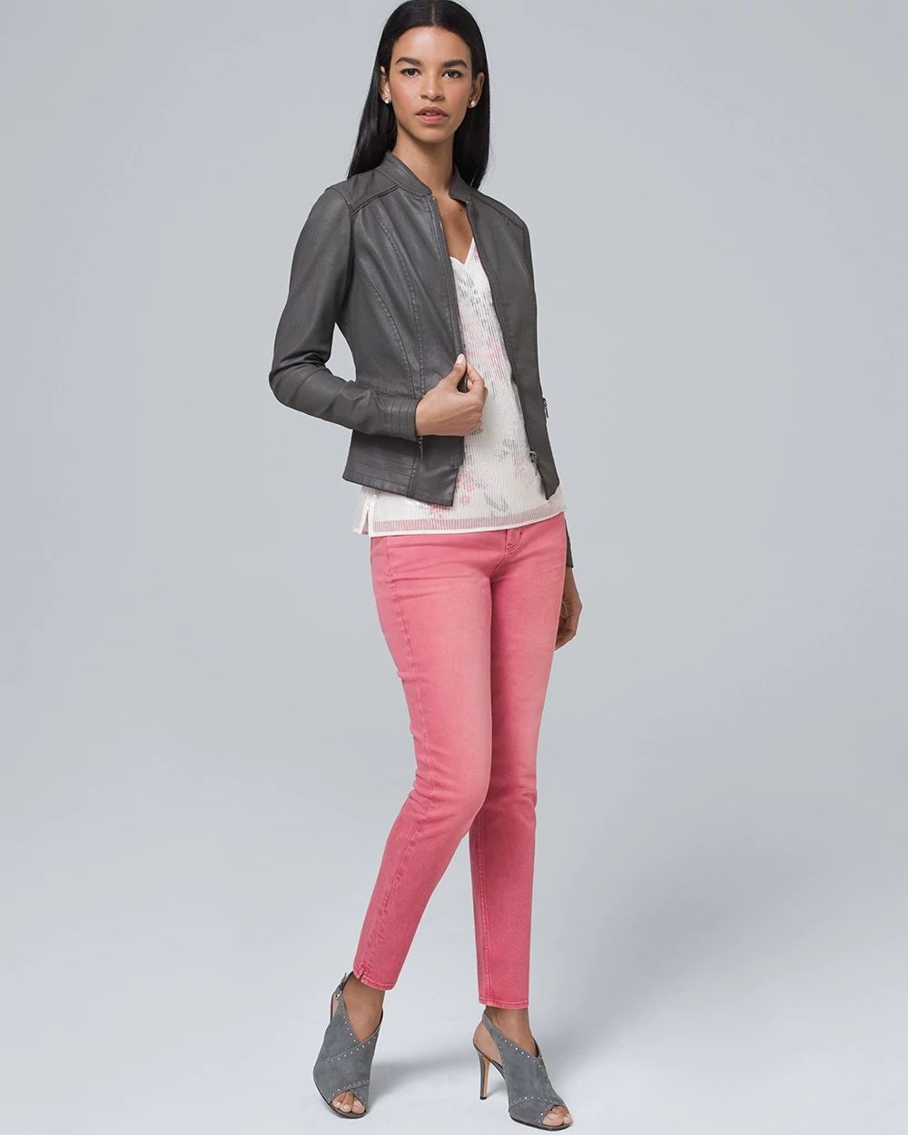 White house black market pink jacket best sale